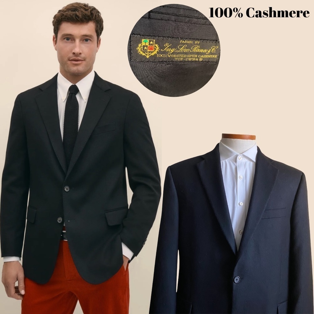 Loro Piana John W. Nordstrom Worsted Cashmere Men’s Black Blazer Sport Coat 43L